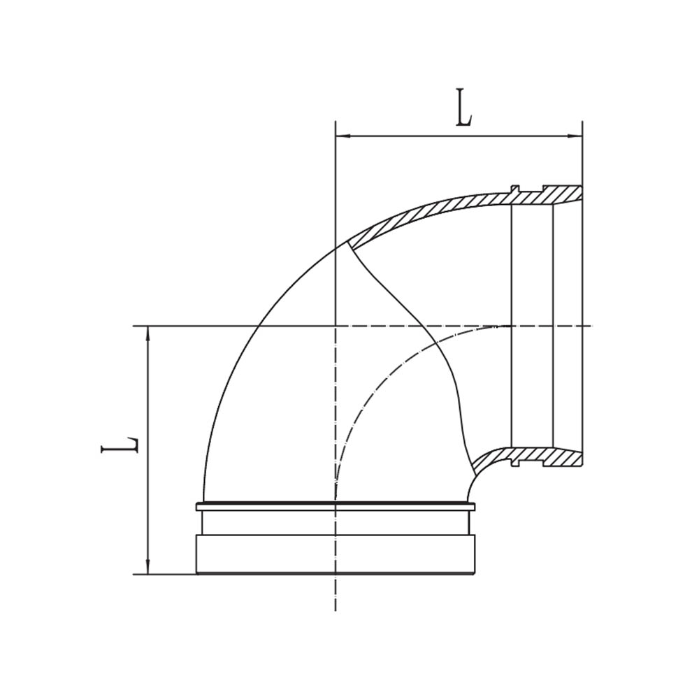 Codo Ranurado de 90°